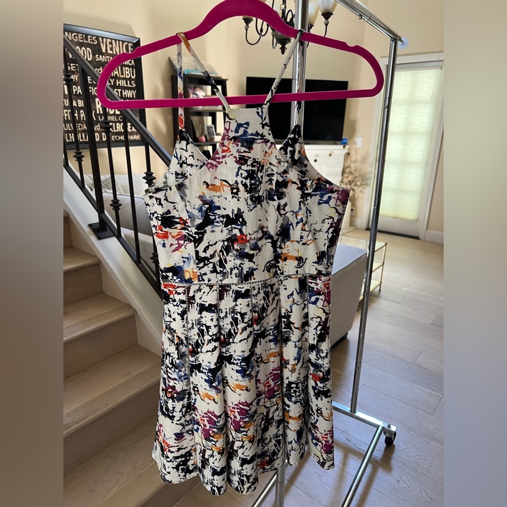 Parker dress. Size Small. White base with multi color print. With tag. - Picture 4 of 4